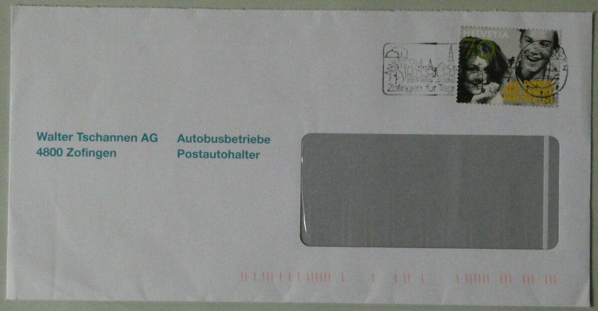 (253'451) - Tschannen-Briefumschlag vom 1. April 1998 am 6. August 2023 in Thun