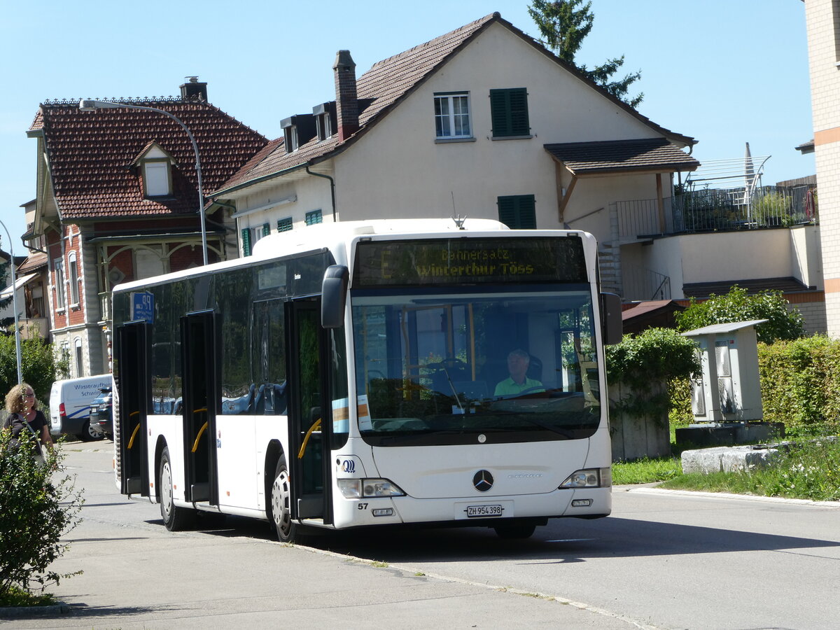 (253'635) - Welti-Furrer, Bassersdorf - Nr. 57/ZH 954'398 - Mercedes am 11. August 2023 beim Bahnhof Pfungen