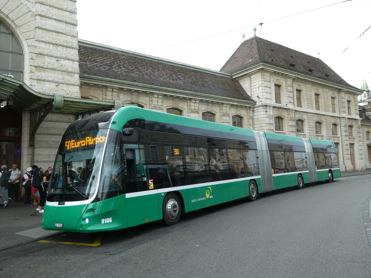 (253'659) - BVB Basel - Nr. 9106/BS 99'806 - Hess am 12. August 2023 beim Bahnhof Basel