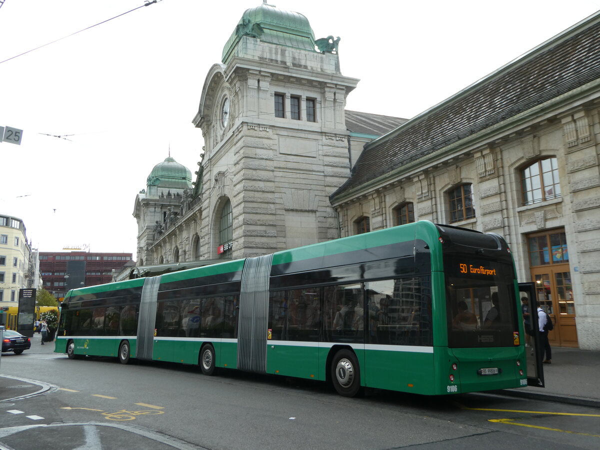 (253'660) - BVB Basel - Nr. 9106/BS 99'806 - Hess am 12. August 2023 beim Bahnhof Basel