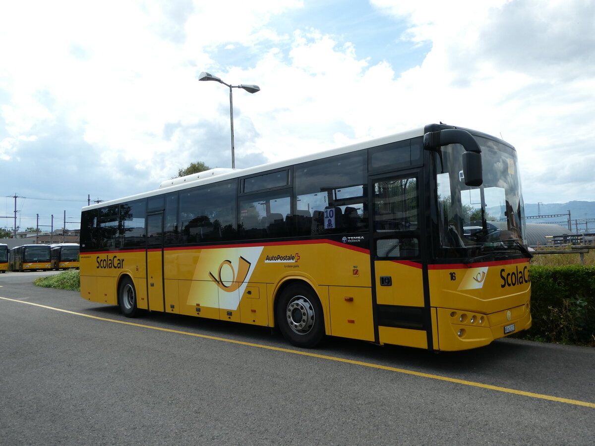 (253'744) - CarPostal Ouest - VD 623'277/PID 5350 - Temsa (ex ATV, River Nr. 16; ex AutoPostale Ticino) am 12. August 2023 in Yverdon, Garage