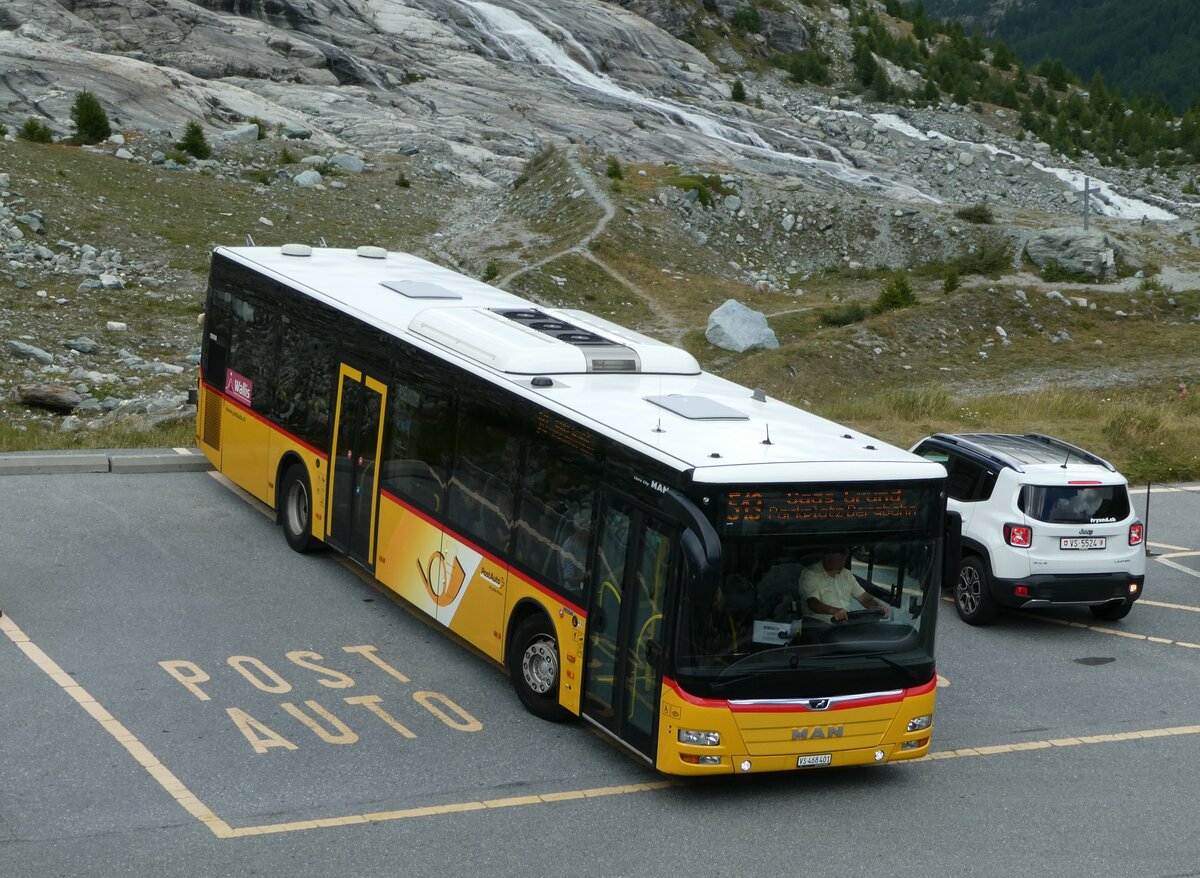 (253'852) - PostAuto Wallis - VS 468'401/PID 10'908 - MAN am 15. August 2023 beim Mattmark