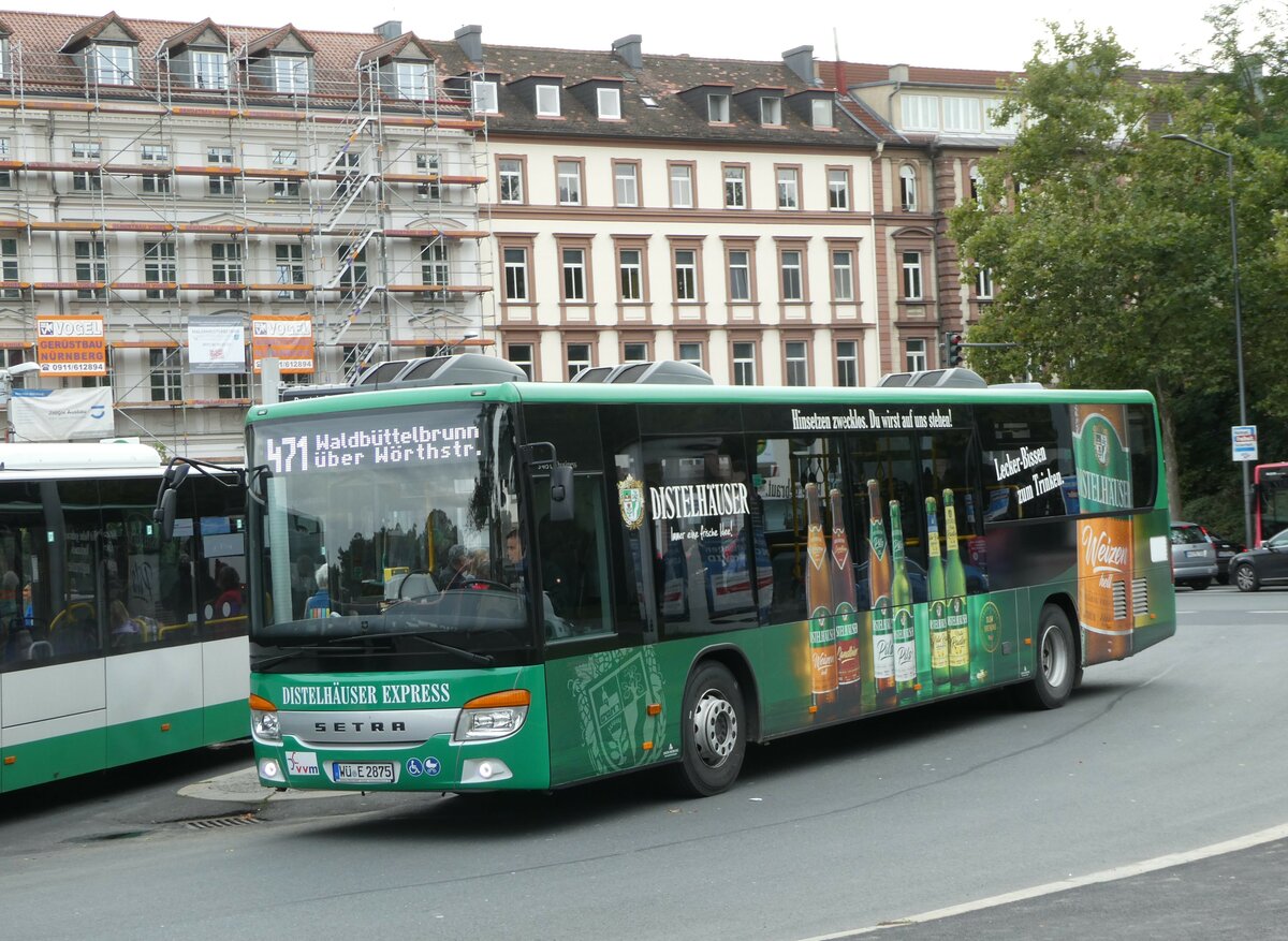 (254'324) - Ditterich, Helmstadt - W-E 2875 - Setra am 29. August 2023 beim Bahnhof Wrzburg 