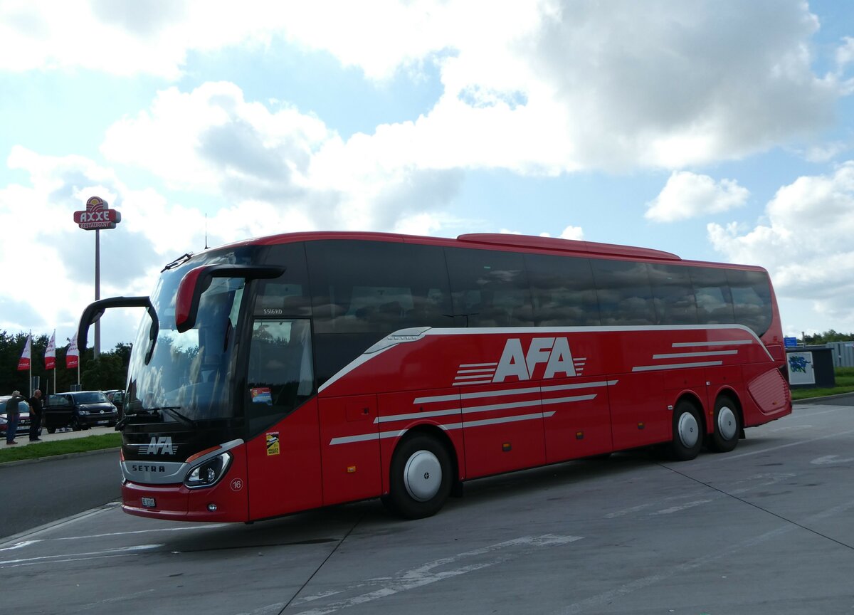 (254'374) - Aus der Schweiz: AFA Adelboden - Nr. 16/BE 21'181 - Setra am 30. August 2023 in Teuchern, Raststtte Osterfeld