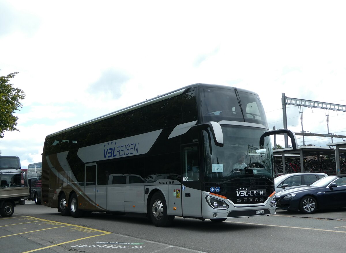 (255'193) - VBL Luzern - Nr. 808/LU 212'789 - Setra am 14. September 2023 in Thun, CarTerminal