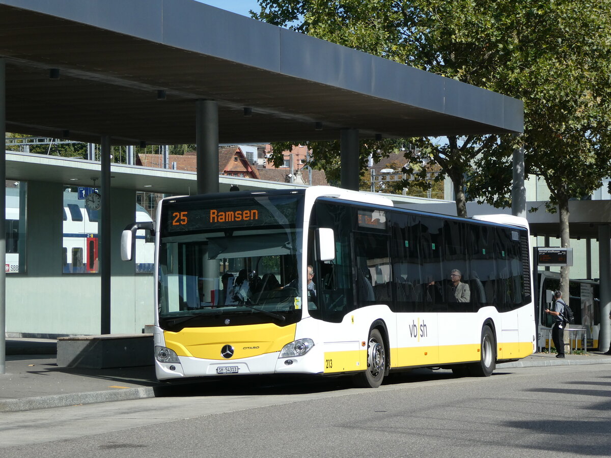 (255'279) - VBSH Schaffhausen - Nr. 213/SH 54'313 - Mercedes am 17. September 2023 beim Bahnhof Schaffhausen