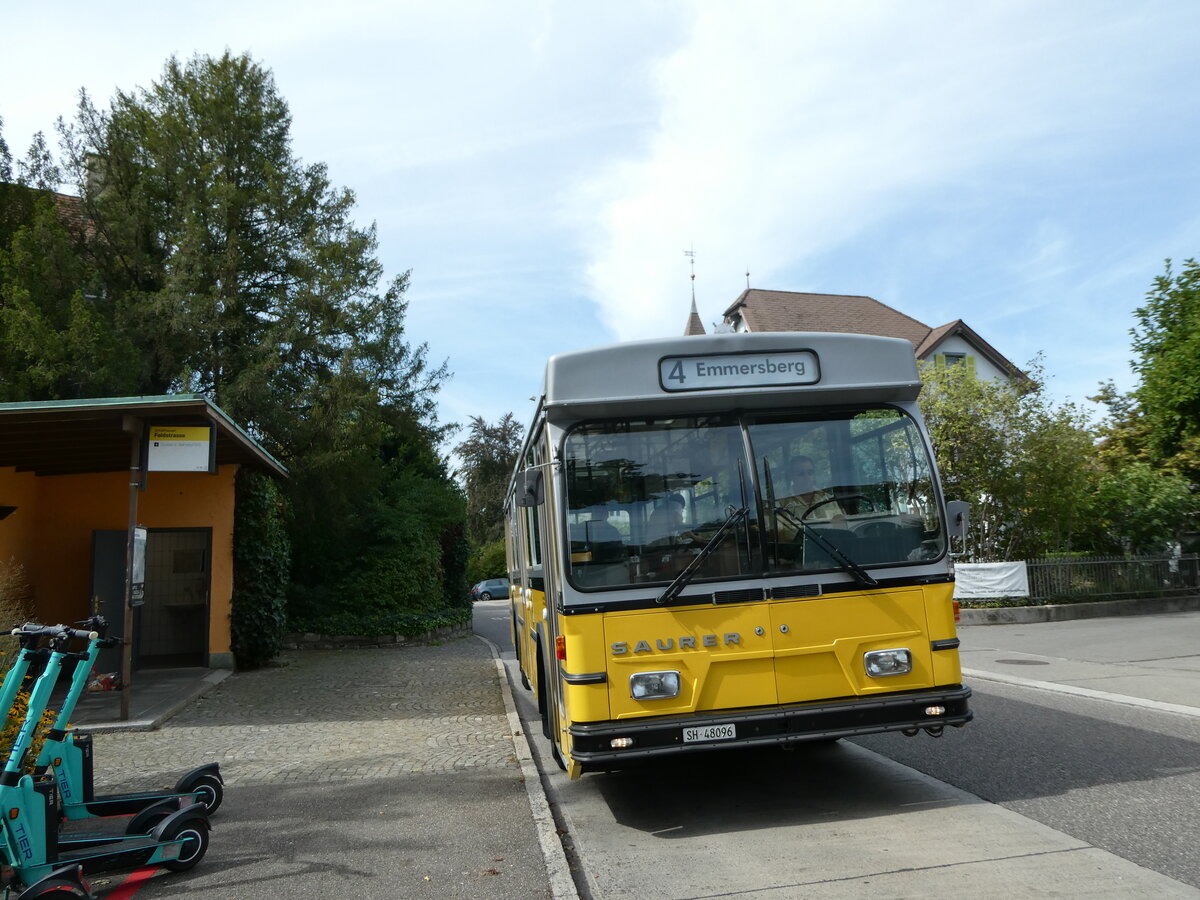 (255'337) - Wanner, Schleitheim - SH 48'096 - Saurer/Hess (ex Ruklic, Schaffhausen; ex VBSH Schaffhausen Nr. 40; ex VBSH Schaffhausen Nr. 19) am 17. September 2023 in Schaffhausen, Feldstrasse