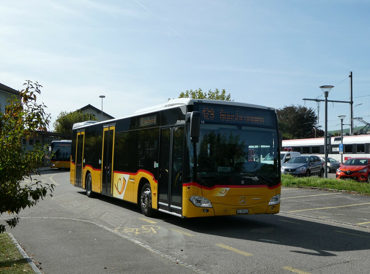 (255'660) - PostAuto Nordschweiz - SO 189'823/PID 11'715 - Mercedes am 28. September 2023 beim Bahnhof Oensingen