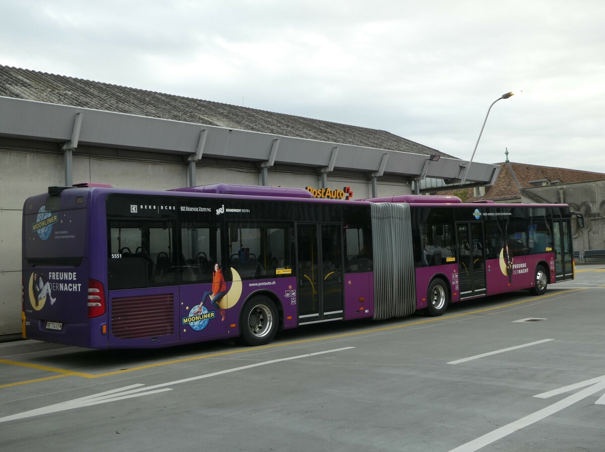 (255'697) - PostAuto Bern - Nr. 5551/BE 734'635/PID 5551 - Mercedes (ex Nr. 635) am 30. September 2023 in Bern, Postautostation