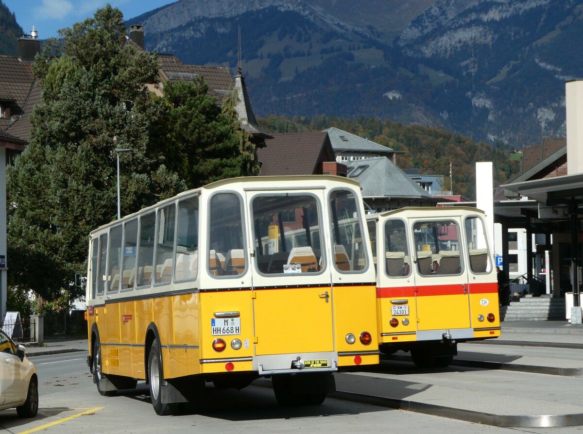 (256'475) - Aus Deutschland: Hahn, Mnchen - M-HH 668H - FBW/FHS (ex Michels, Schmallenberg; ex FRAM Drachten/NL Nr. 5; ex P 24'184) am 28. Oktober 2023 beim Bahnhof Sarnen