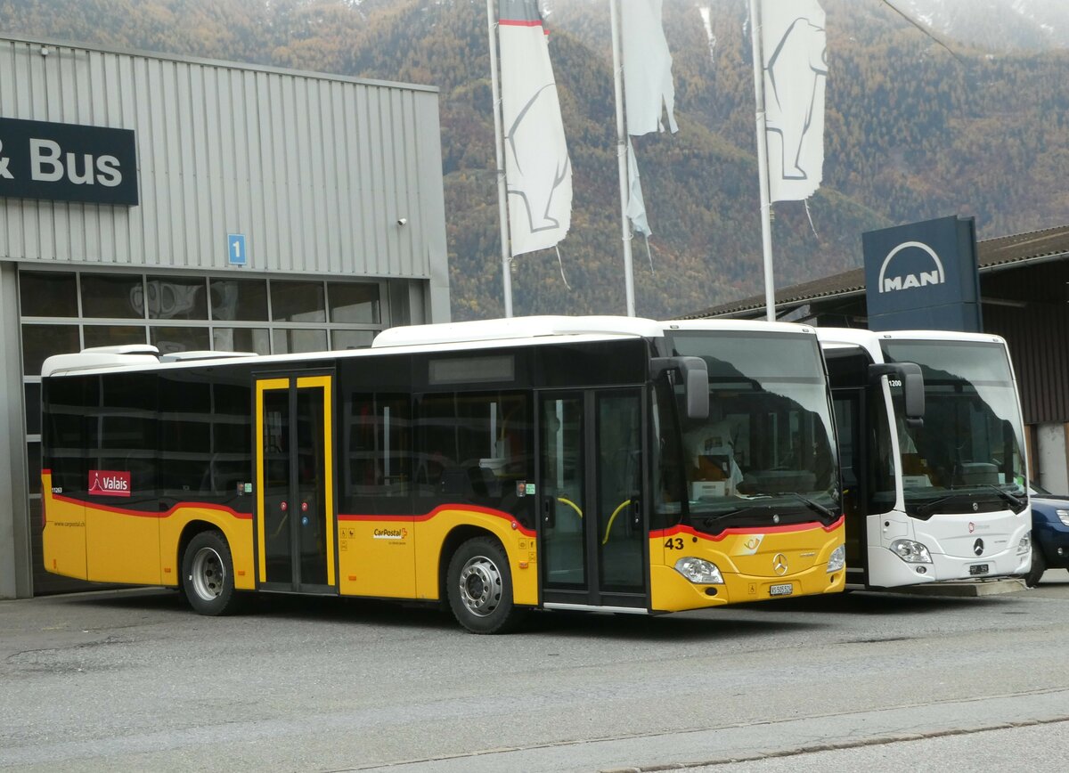 (257'035) - PostAuto Wallis - Nr. 43/VS 505'524/PID 11'263 - Mercedes am 16. November 2023 in Leytron, Garage Buchard