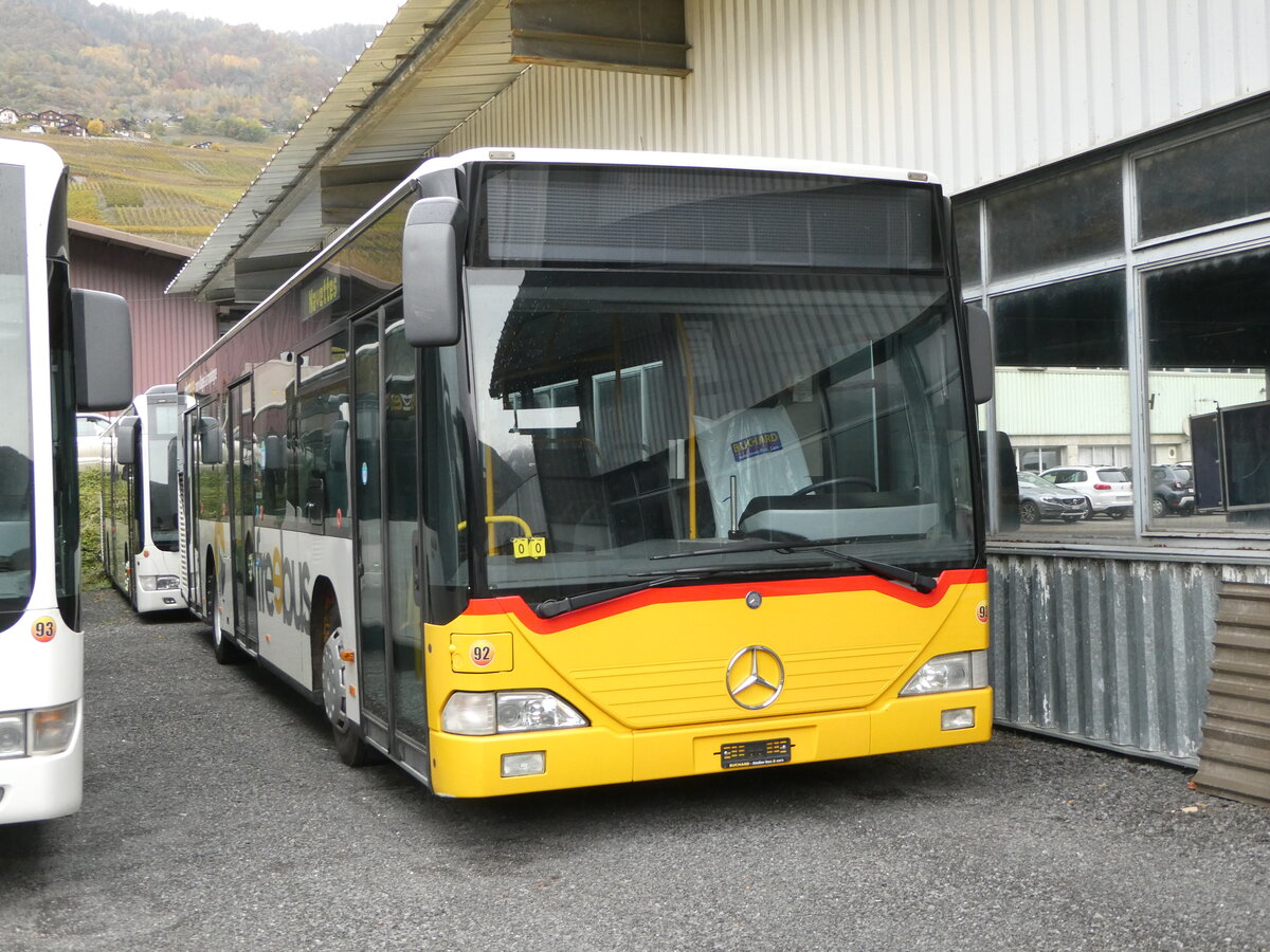 (257'041) - Buchard, Leytron - Nr. 92 - Mercedes (ex BLT Oberwil Nr. 44) am 16. November 2023 in Leytron, Garage