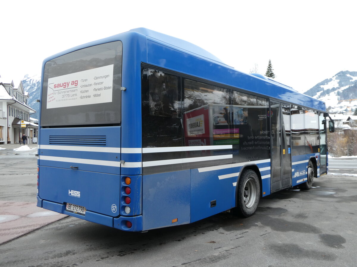 (257'270) - AFA Adelboden - Nr. 57/BE 272'798 - Scania/Hess am 27. November 2023 beim Bahnhof Frutigen