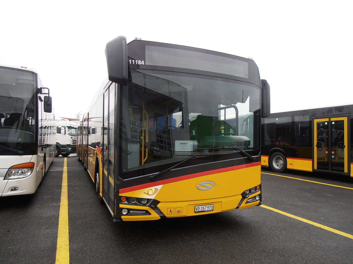 (257'488) - CarPostal Ouest - VD 267'970/PID 11'184 - Solaris am 9. Dezember 2023 in Kerzers, Interbus