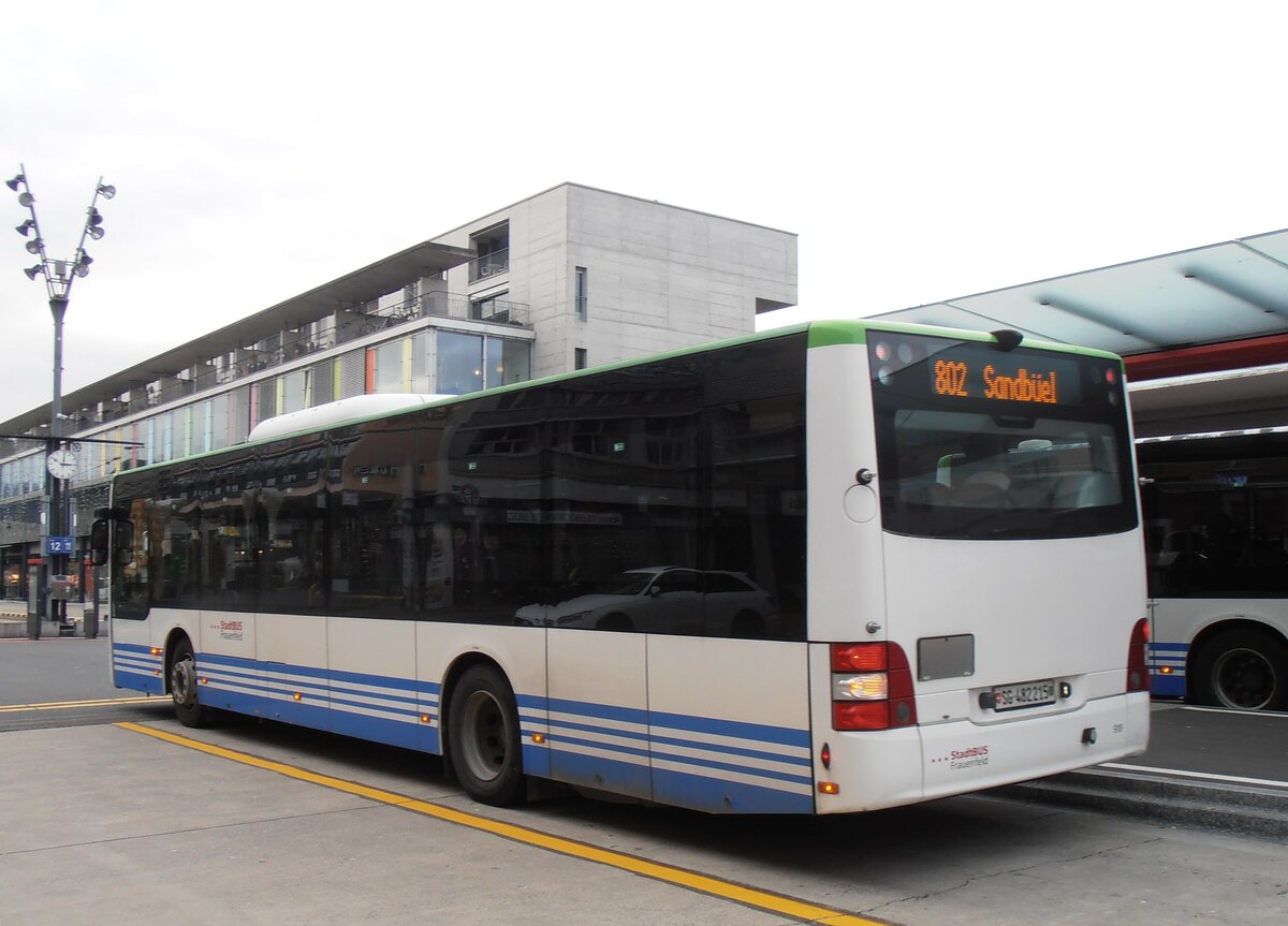 (257'645) - StadtBUS, Frauenfeld - Nr. 919/SG 482'215 - MAN (ex RTB Altsttten Nr. 919; ex PostBus/A BD 15'352) am 15. Dezember 2023 beim Bahnhof Frauenfeld