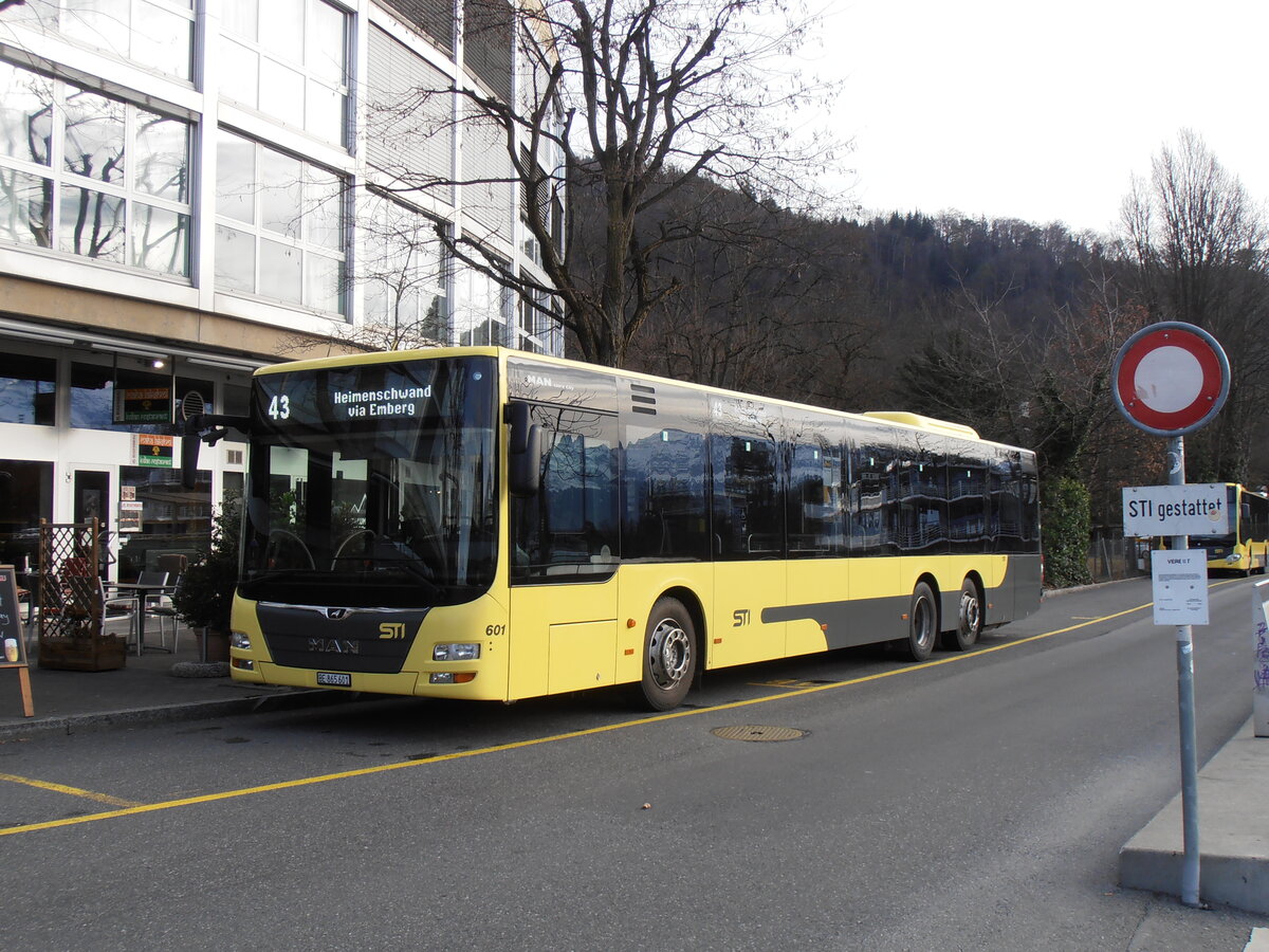 (258'045) - STI Thun - Nr. 601/BE 865'601 - MAN am 31. Dezember 2023 bei der Schifflndte Thun