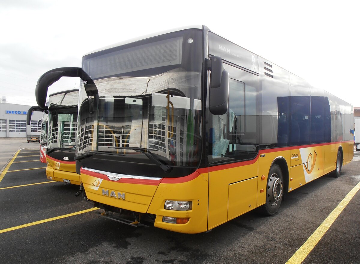 (258'070) - CarPostal Ouest - VD 606'116/PID 10'261 - MAN (ex JU 51'279; ex Nr. 13) am 1. Januar 2024 in Kerzers, Interbus