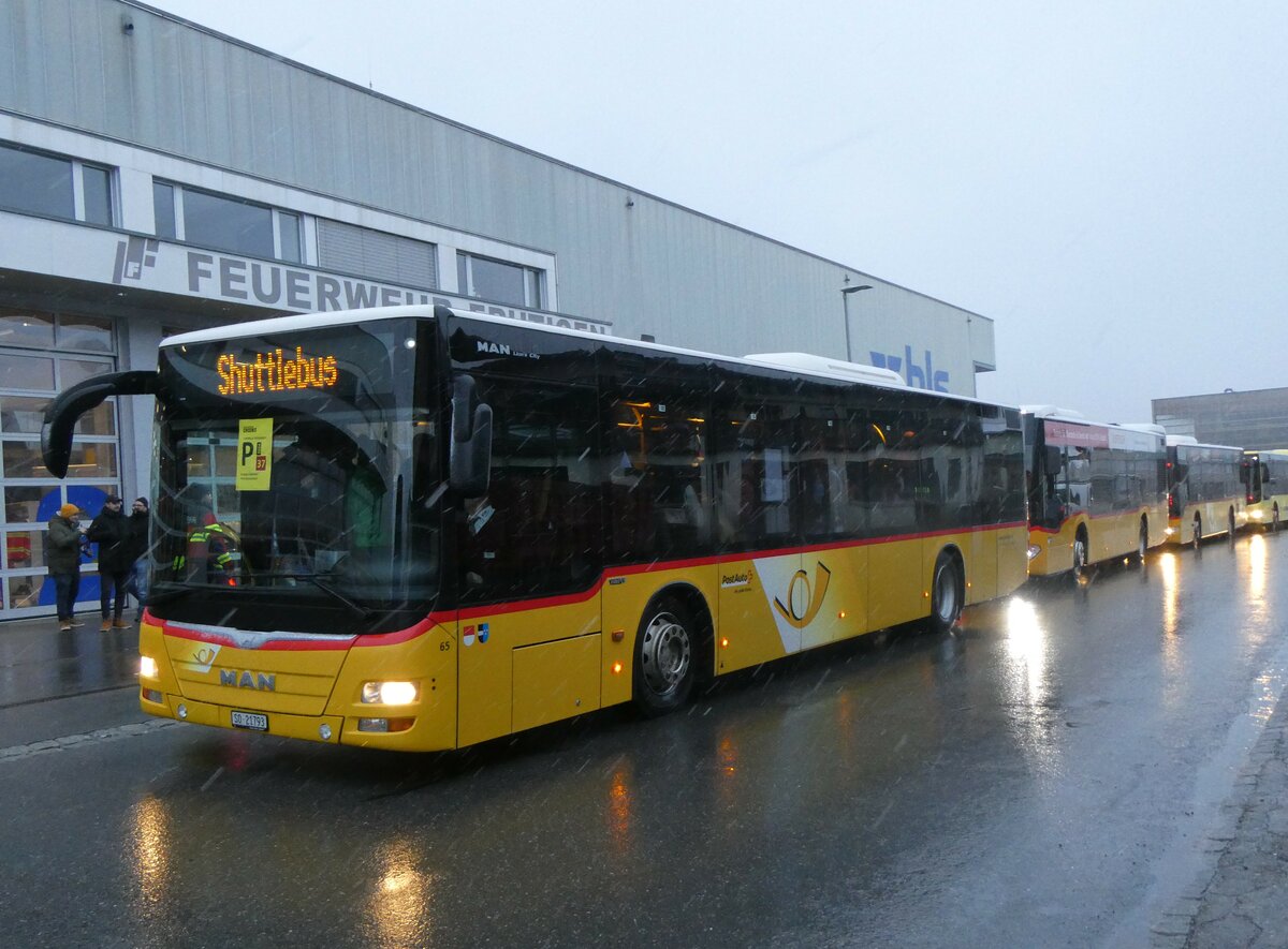 (258'179) - Wyss, Boningen - Nr. 65/SO 21'793/PID 10'546 - MAN am 6. Januar 2024 beim Bahnhof Frutigen