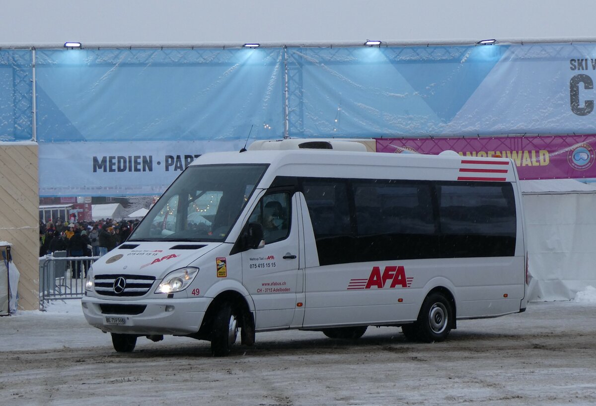 (258'249) - AFA Adelboden - Nr. 49/BE 759'568 - Mercedes (ex Bergmann, Adelboden) am 6. Januar 2024 in Adelboden, Weltcup