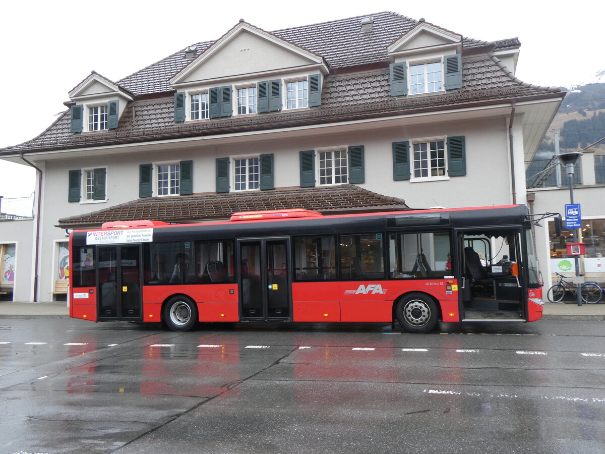 (259'509) - AFA Adelboden - Nr. 30/BE 26'703 - Solaris am 22. Februar 2024 beim Bahnhof Frutigen