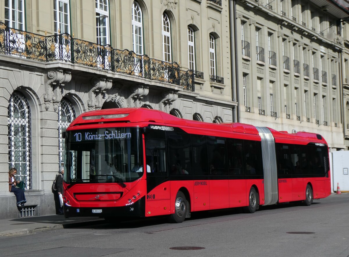 (259'818) - Bernmobil, Bern - Nr. 230/BE 883'230 - Volvo am 29. Februar 2024 in Bern, Bundesplatz