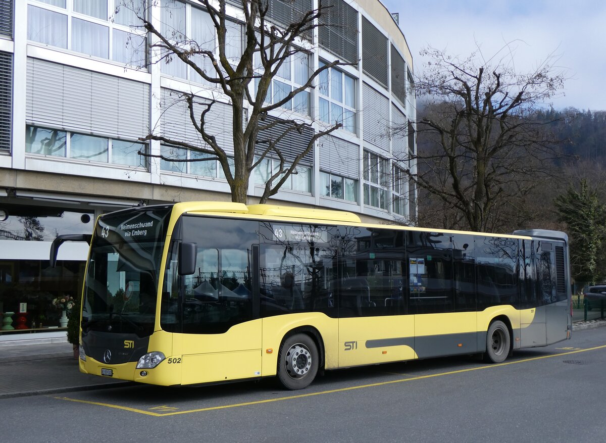 (260'199) - STI Thun - Nr. 502/BE 809'502 - Mercedes am 8. Mrz 2024 bei der Schifflndte Thun