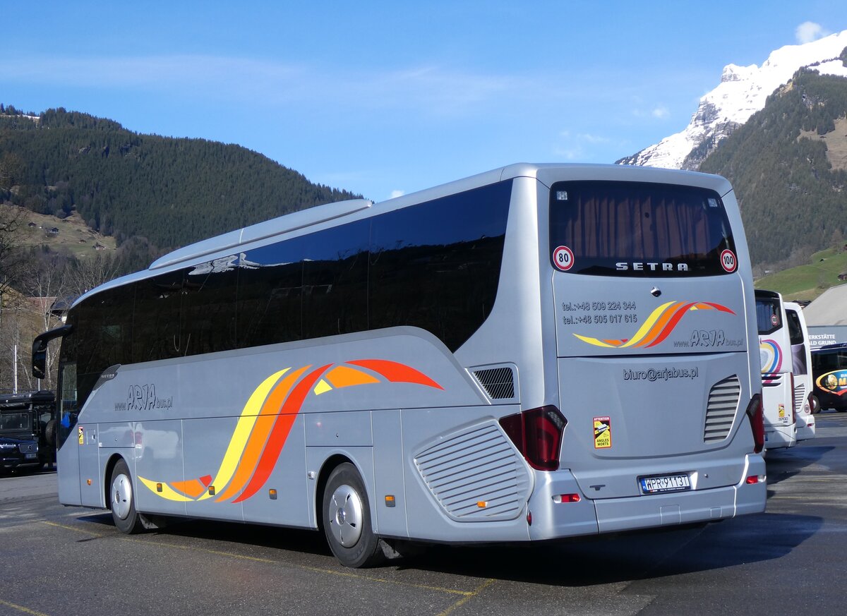 (260'492) - Aus Polen: Arja, Krasnik - WPR 9113T - Setra am 19. Mrz 2024 in Grindelwald, Grund