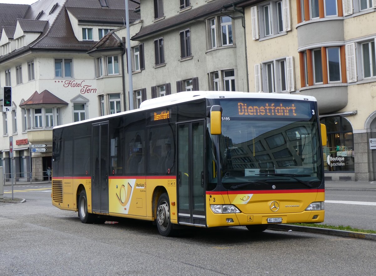 (260'764) - Keller, Hottwil - Nr. 3/AG 19'072/PID 5195 - Mercedes am 28. Mrz 2024 beim Bahnhof Brugg