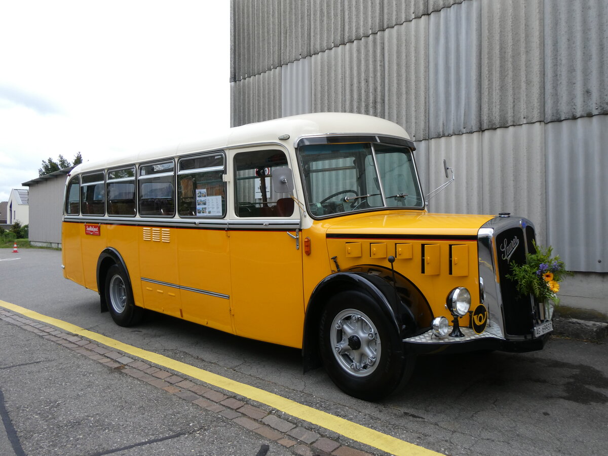 (261'936) - Blchlinger, Endingen - AG 69'937 - Saurer/Tscher (ex Dubach, Walde; ex Spescha, Andiast) am 4. Mai 2024 in Attikon, Wegmller