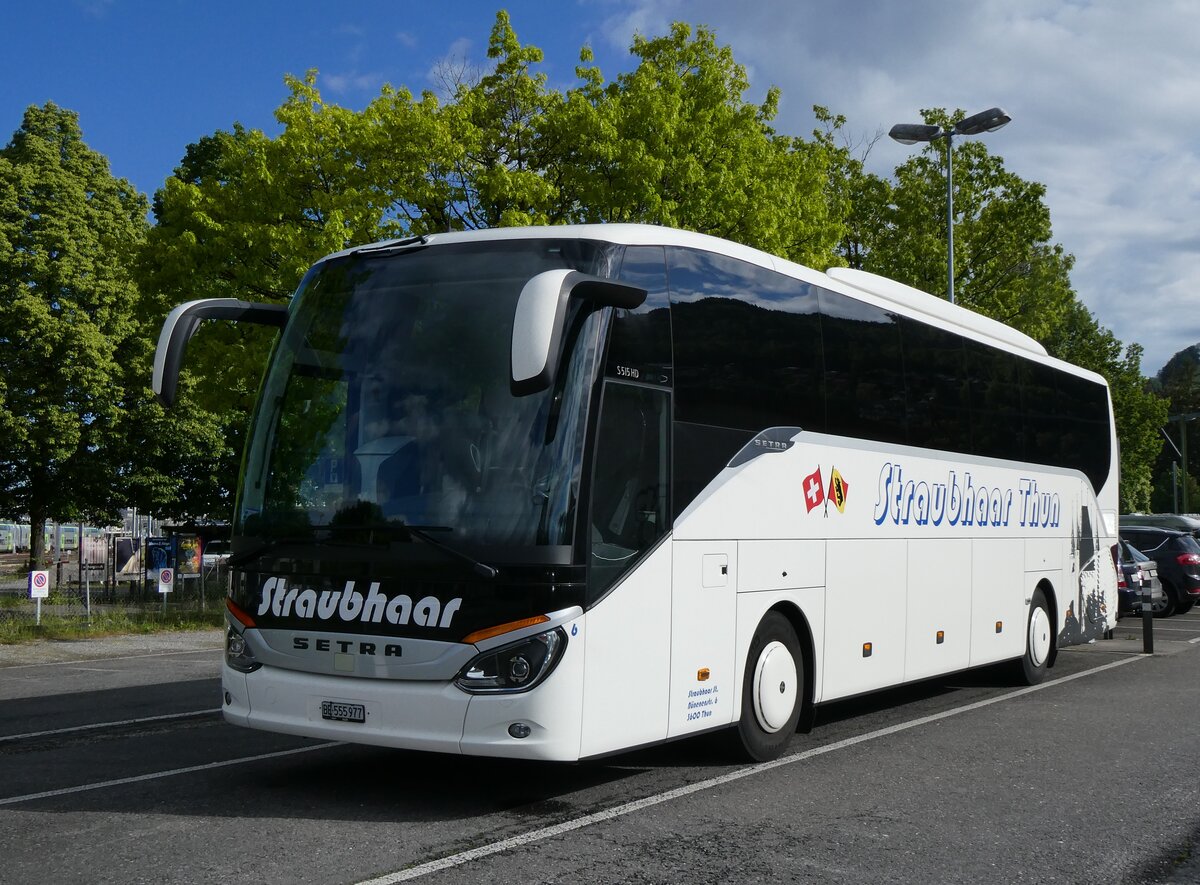 (262'748) - Straubhaar, Thun - Nr. 6/BE 555'977 - Setra am 19. Mai 2024 in Thun, Seestrasse