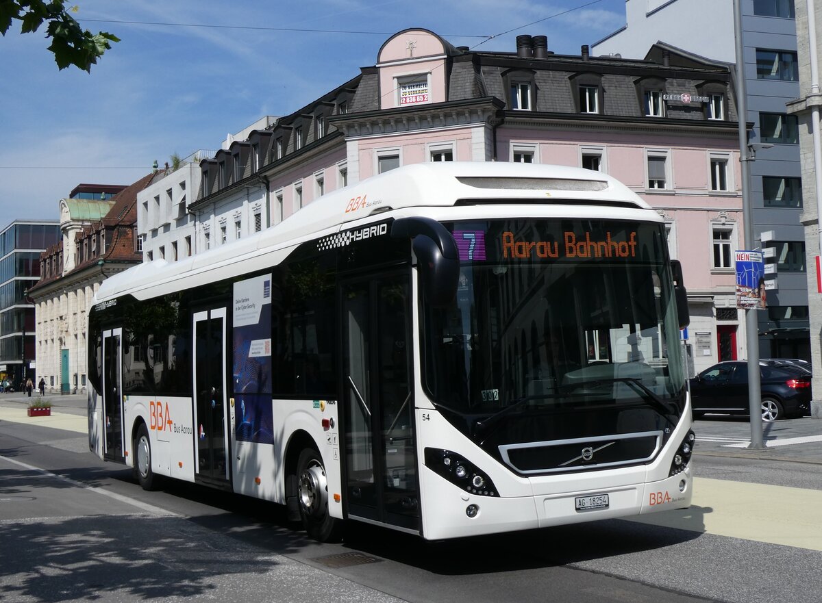 (263'406) - BBA Aarau - Nr. 54/AG 18'254 - Volvo am 6. Juni 2024 beim Bahnhof Aarau