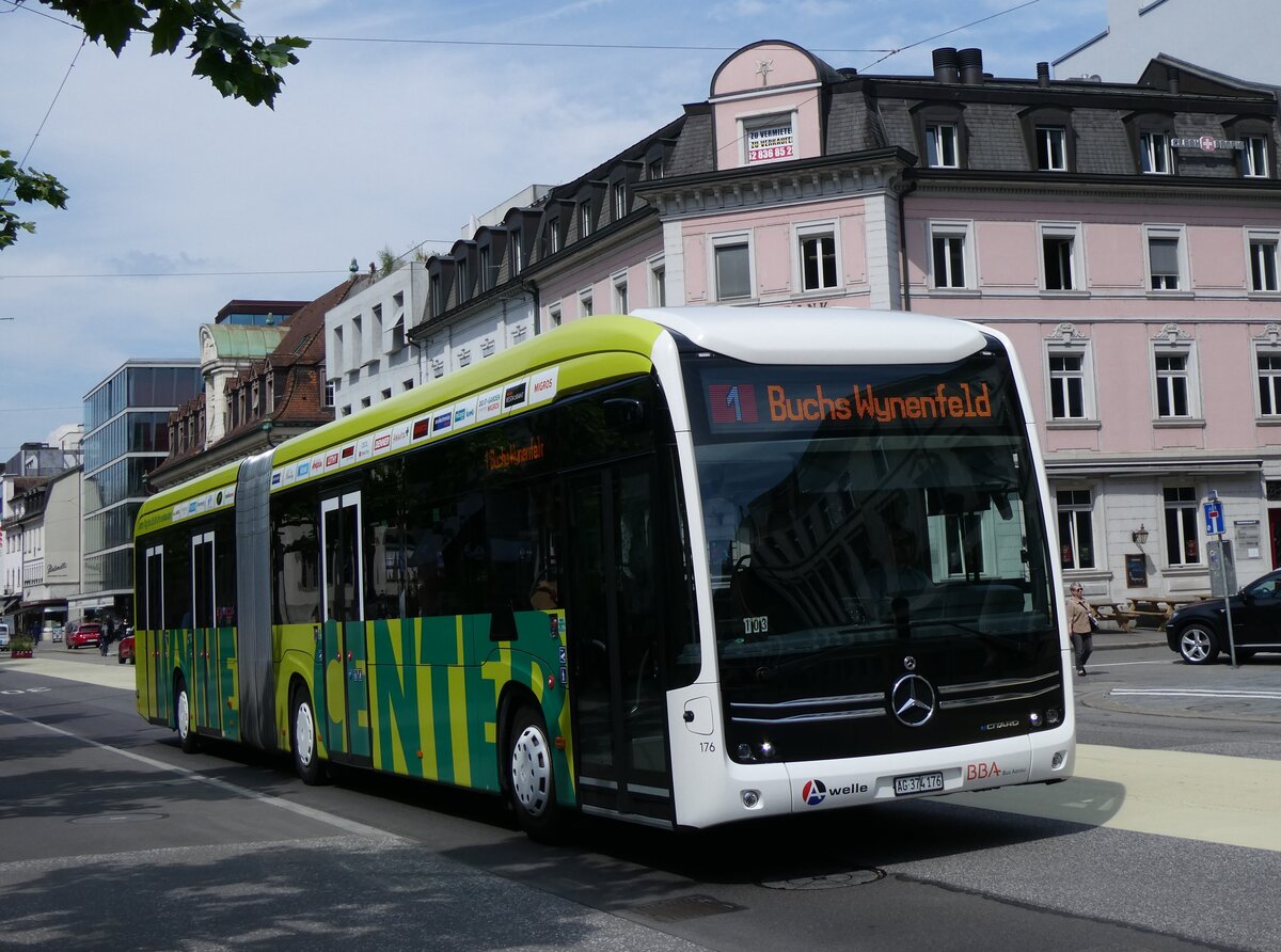 (263'410) - BBA Aarau - Nr. 176/AG 374'176 - eMercedes am 6. Juni 2024 beim Bahnhof Aarau
