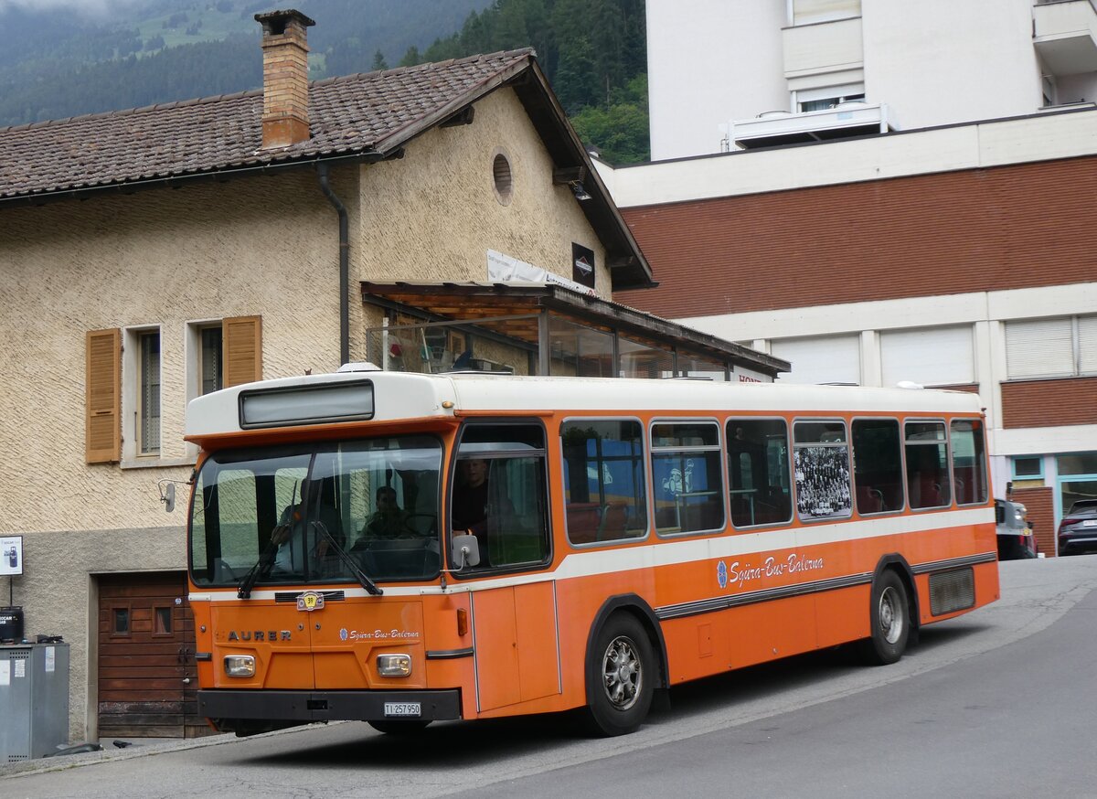 (263'568) - Sgura-Bus, Balerna - TI 257'950 - Saurer/Hess (ex AMSA Chiasso Nr. 15) am 9. Juni 2024 in Faido, Via Saresc