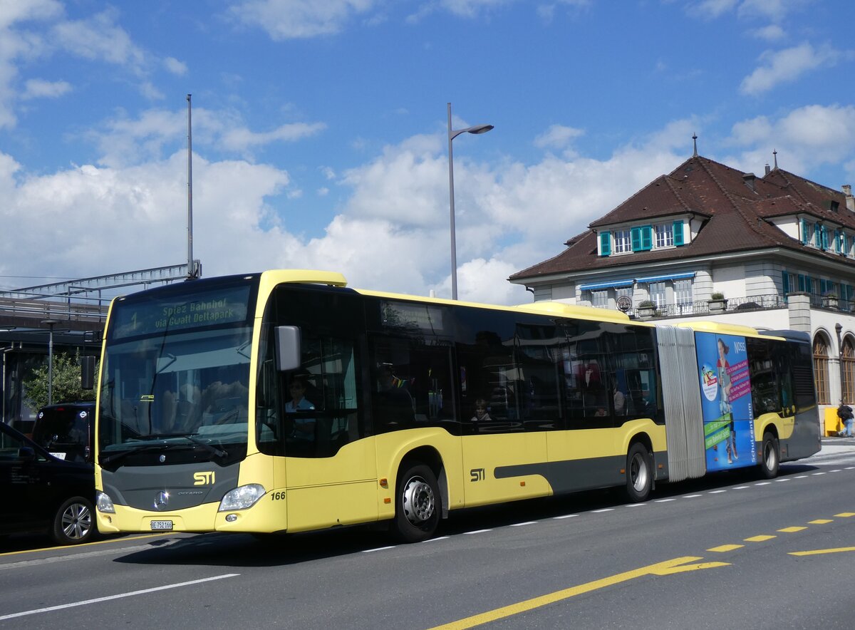 (263'671) - STI Thun - Nr. 166/BE 752'166 - Mercedes am 13. Juni 2024 beim Bahnhof Thun