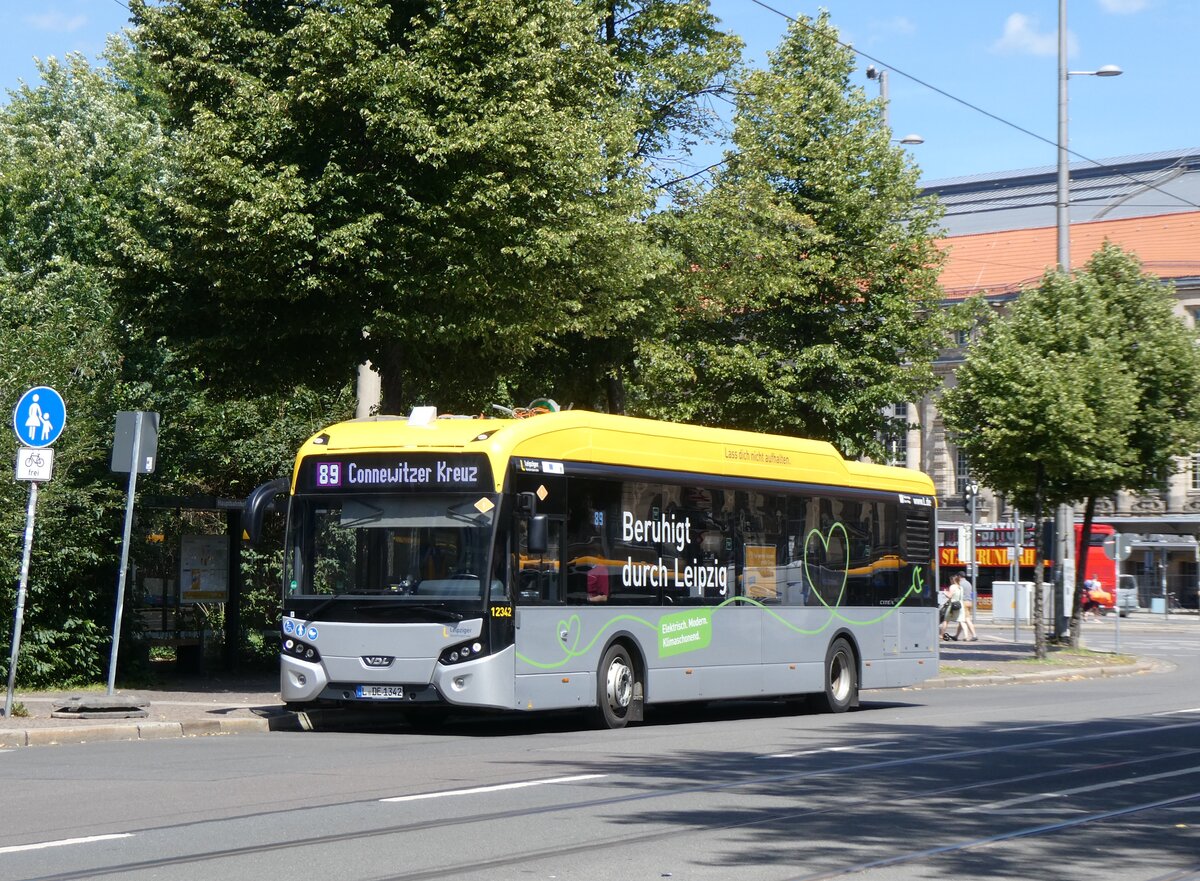 (264'460) - LVB Leipzig - Nr. 12'342/L-DE 1342 - eVDL am 9. Juli 2024 beim Hauptbahnhof Leipzig 