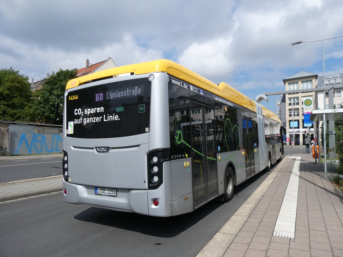 (264'686) - LVB Leipzig - Nr. 14'246/L-DE 1156 - eVDL am 11. Juli 2024 in Leipzig, Lindenau Bushof