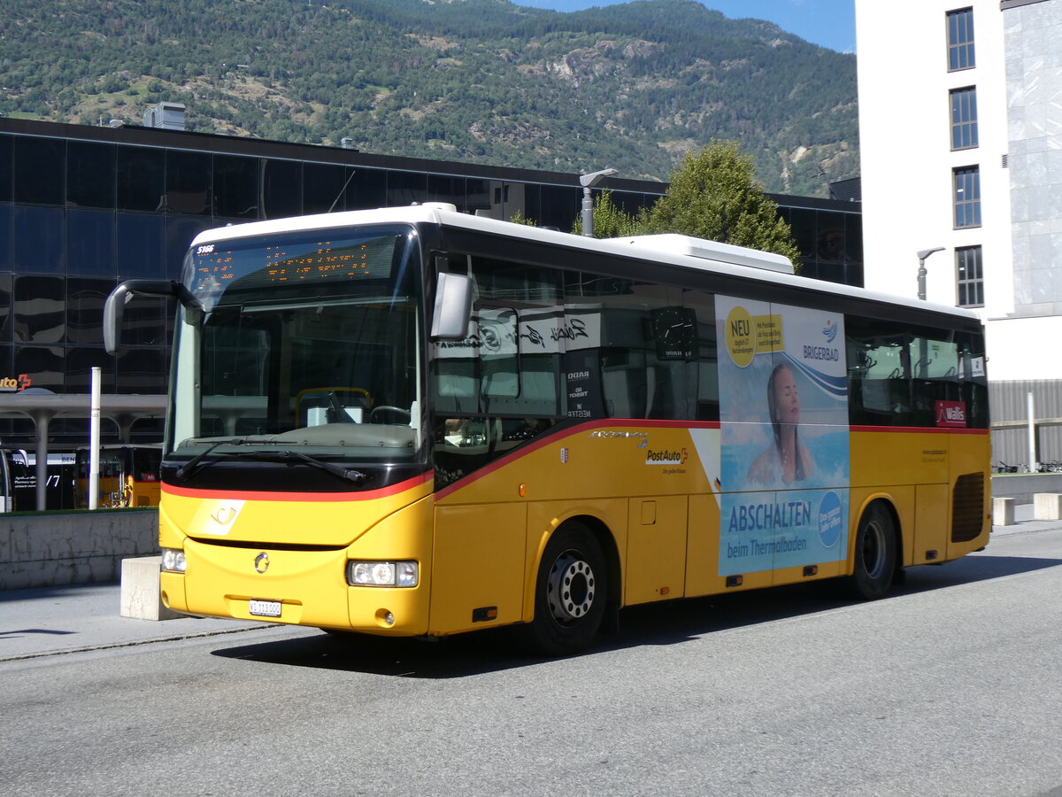 (265'217) - BUS-trans, Visp - VS 113'000/PID 5166 - Irisbus am 28. Juli 2024 beim Bahnhof Visp