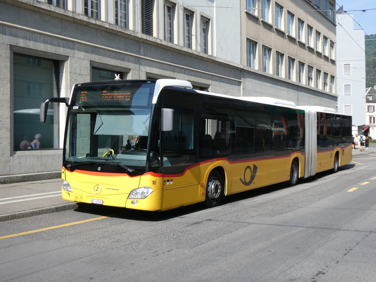 (265'262) - Steiner, Ortschwaben - Nr. 18/BE 42'726/PID 5549 - Mercedes am 30. Juli 2024 beim Bahnhof Biel