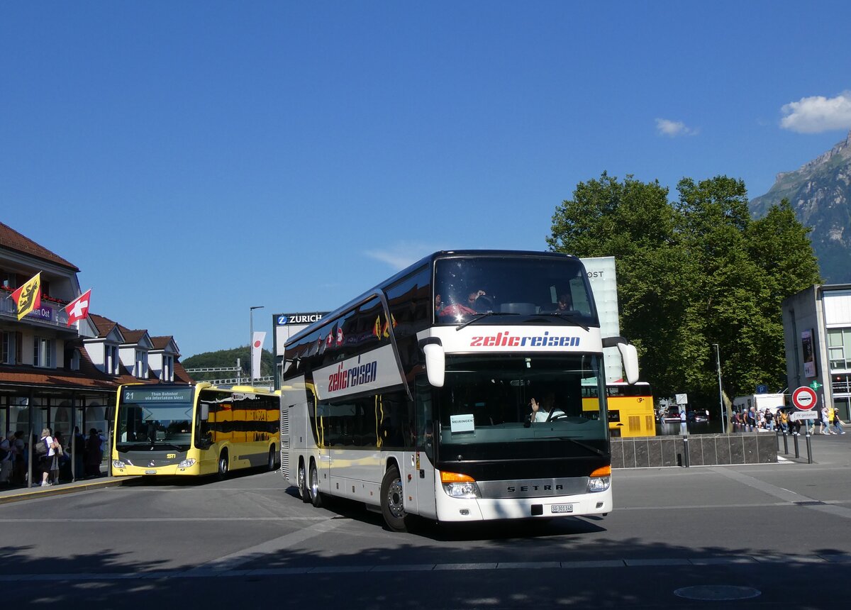 (265'639) - Zelic, Schmerikon - SG 301'148 - Setra am 13. August 2024 beim Bahnhof Interlaken Ost