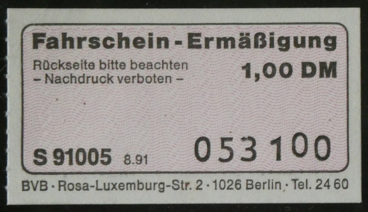 (266'156) - Aus Deutschland: BVB-Fahrschein-Ermssigung am 25. August 2024 in Thun