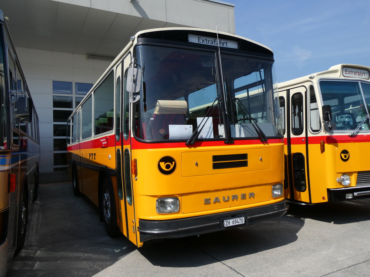 (266'355) - Oldtimer Garage, Hri - ZH 69'470 - Saurer/R&J (ex Breu, Berneck; ex Matt, FL-Maurern Nr. 19; ex P 24'356) am 31. August 2024 in Oberkirch, CAMPUS Sursee