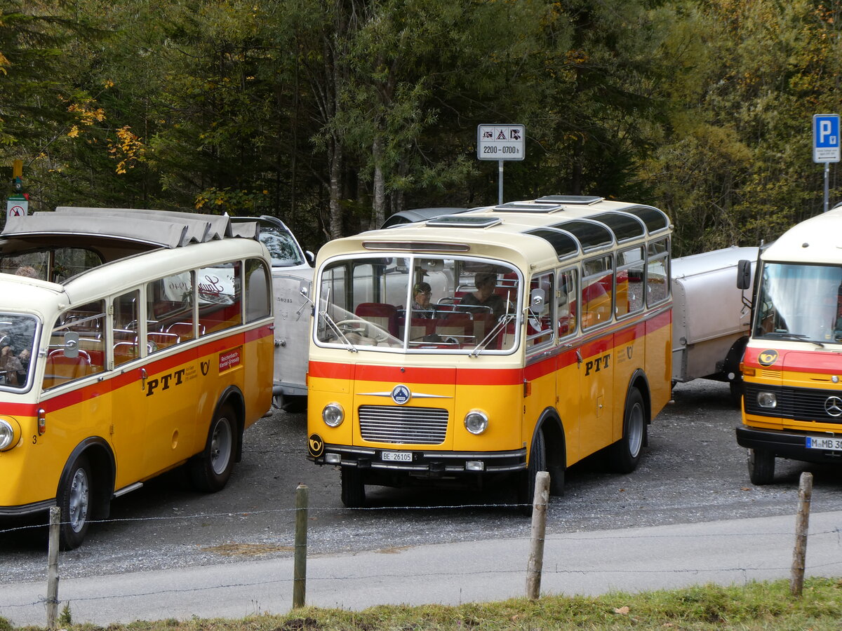 (268'049) - Schmid, Thrishaus - Nr. 9/BE 26'105 - Saurer/R&J (ex Geiger, Adelboden Nr. 9) am 12. Oktober 2024 in Kiental, Tschingelsee