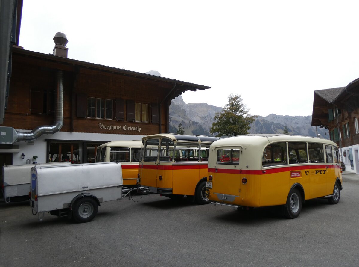 (268'146) - Schmid, Thrishaus - Nr. 3/BE 26'760 - Saurer/Gangloff (ex Geiger, Adelboden Nr. 3) am 12. Oktober 2024 auf der Griesalp