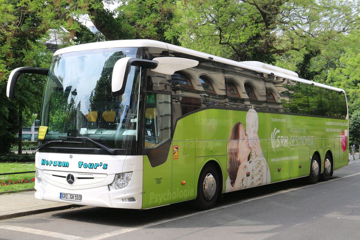 Herzum Tour's, Korbussen - GRZ-GH 103 - Mercedes Benz Tourismo am 21. Mai 2023 in Leipzig (Aufnahme: Martin Beyer)