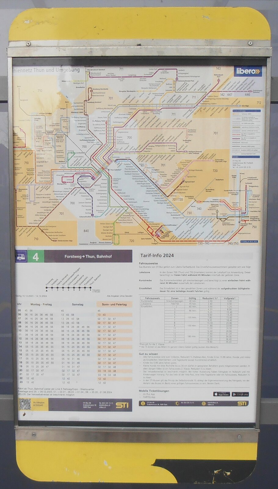 (257'524) - STI-Fahrplan von 2023 bis 2024 am 10. Dezember 2023 in Thun-Lerchenfeld, Forstweg