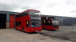 Photographed today, 11th August 2021 at Switch Mobility (Optare), Rotherham, are two buses from 2019, both being fully electric.