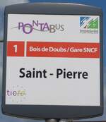 (173'567) - PONTABUS-Haltestellenschild - Pontarlier, Saint-Pierre - am 1.