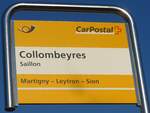 (176'850) - PostAuto-Haltestellenschild - Saillon, Collombeyres - am 4.