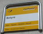 (178'963) - PostAuto-Haltestellenschild - Botyre, Botyre - am 12.