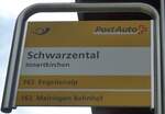 (182'146) - PostAuto-Haltestellenschild - Innertkirchen, Schwarzental - am 16.